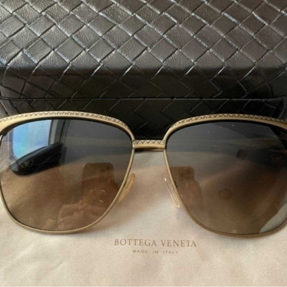 Bottega Veneta Gold Sunglasses BV168